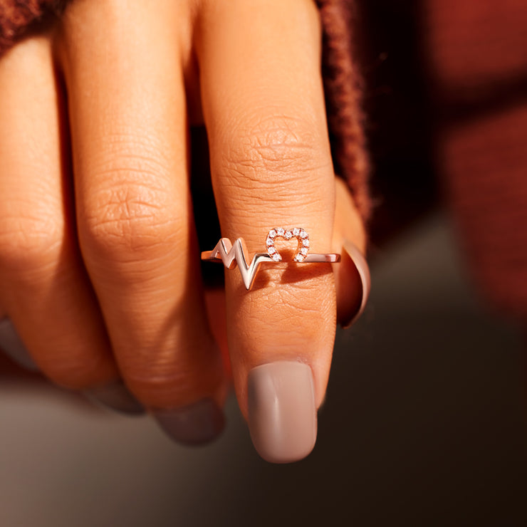 Heartbeat Ring-925 Sterling Silver