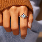 Best Bitches Blue Topaz Lotus Ring