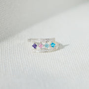 1-8 Princess-Cut Birthstones Wrap Ring