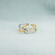 Double Band Heart Knot Ring