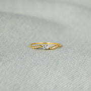 Double Stone Wavy Ring