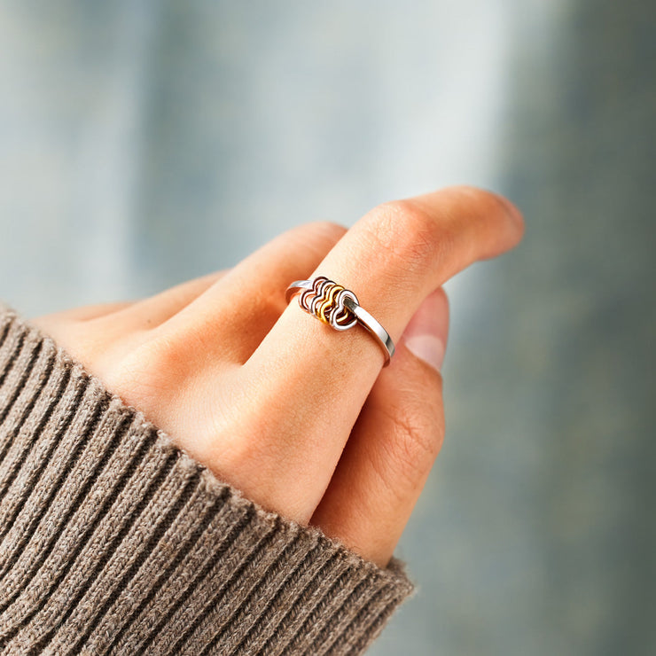 Personalized 2-5 Heart Ring