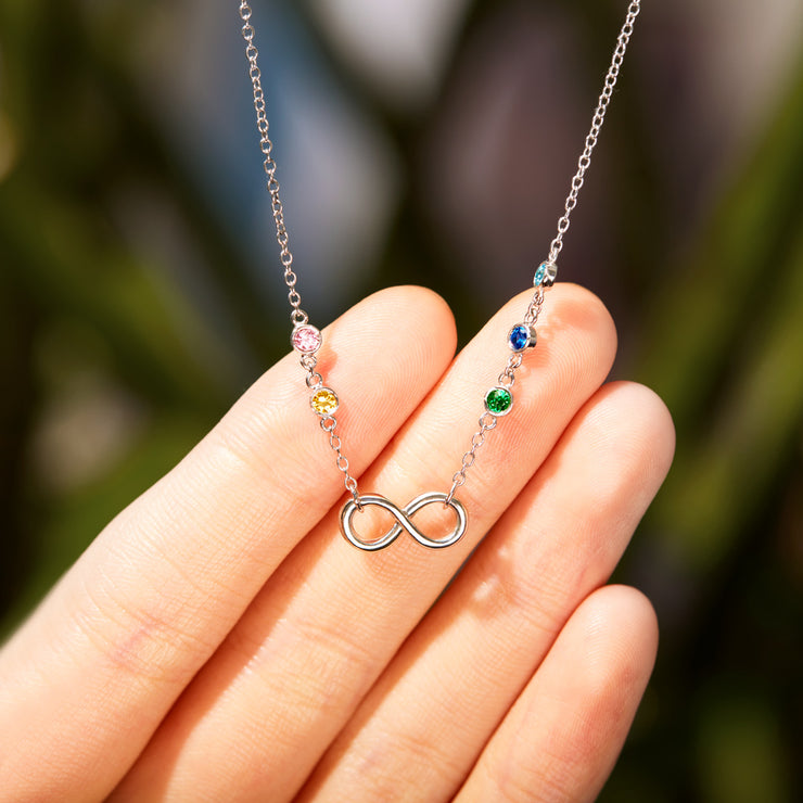 1-6 Birthstones Infinity Necklace