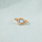 Crescent Moon Opal Ring