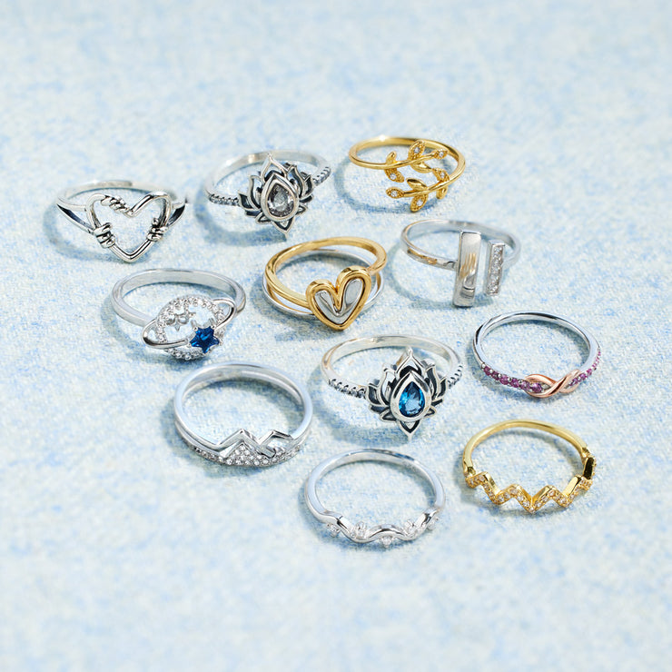 Sterling Silver Ring Pack Of 10