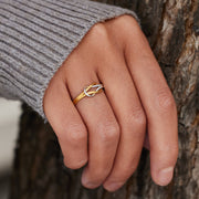 Two-Tone Square Knot Ring