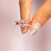Mom & Daughter Infinity Heart Within Heart Ring