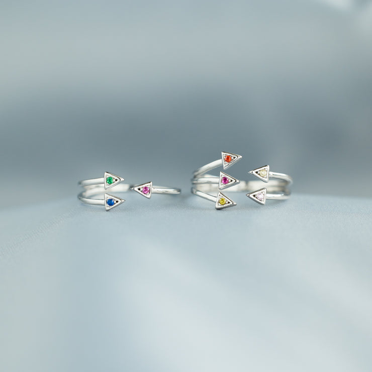 Birthstone Triangle Ring