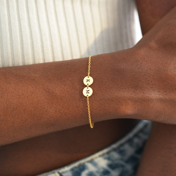 Initials Disc Bracelet