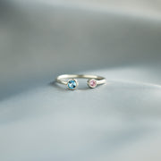 1-5 Birthstones Open Ring Band