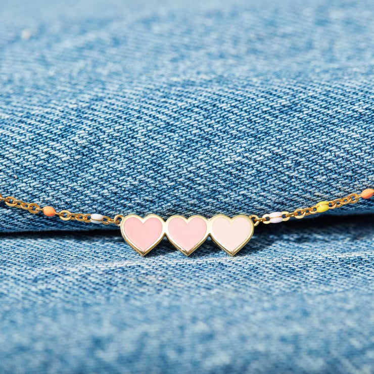 Triple Heart Friendship Bracelet