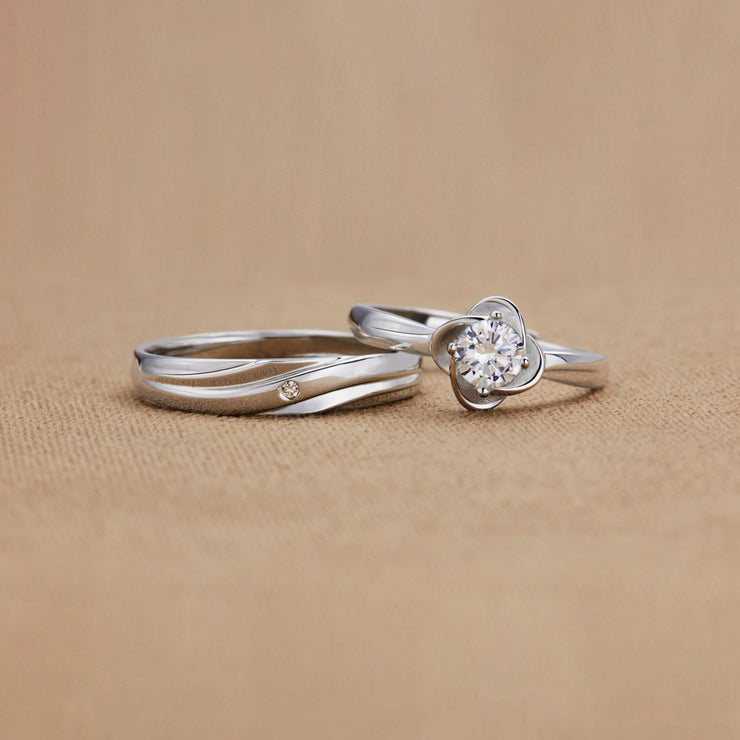 Couple Ring Set-I love You Infinity Knot 