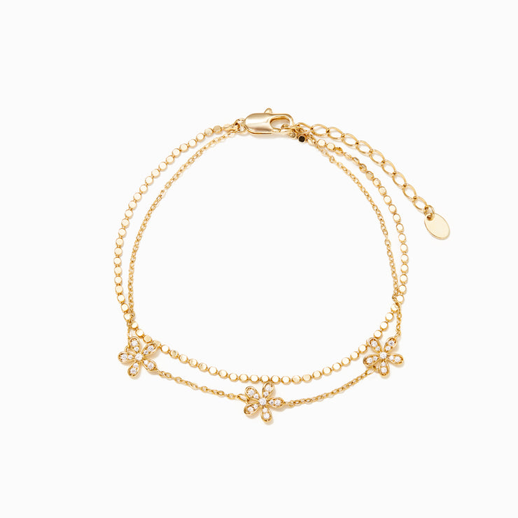 Gold Triple Flower Bracelet