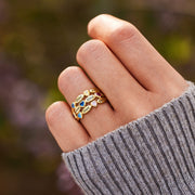 1-7 Name & Birthstone Multi-Row Ring