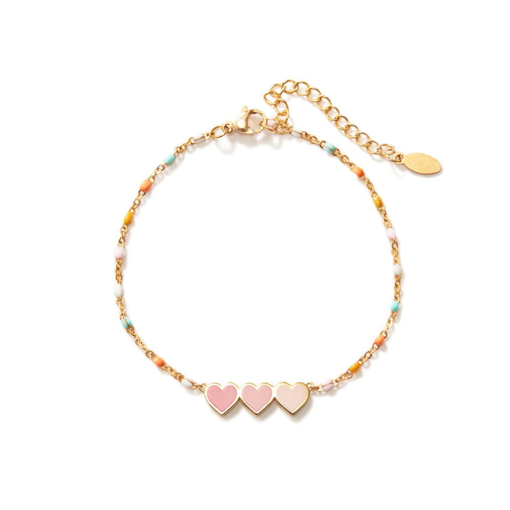 Girl Gang Triple Heart Friendship Bracelet - Main Image