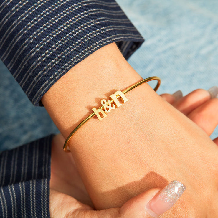 Personalized Double Initial Bangle