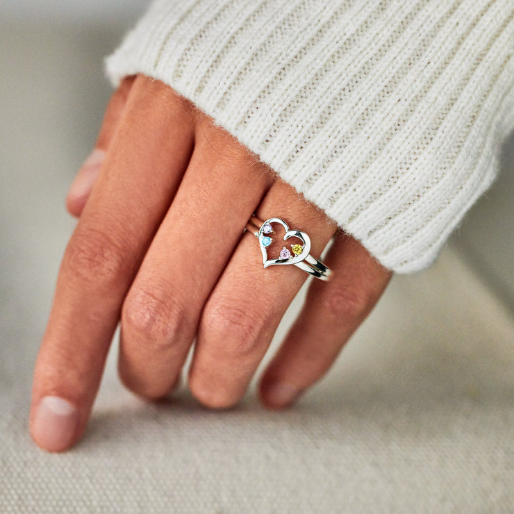 thumbnail image 2 of 925 Sterling Silver Custom Mother Name Ring With 1-8 Birthstones 2 of 12