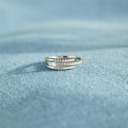 triple parallel pave ring