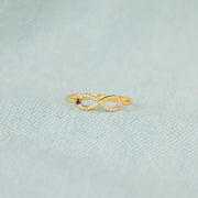 2 Stone Birthstone Infinity Ring