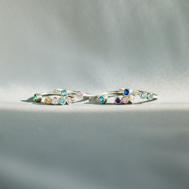 1-5 Birthstones Open Ring Band