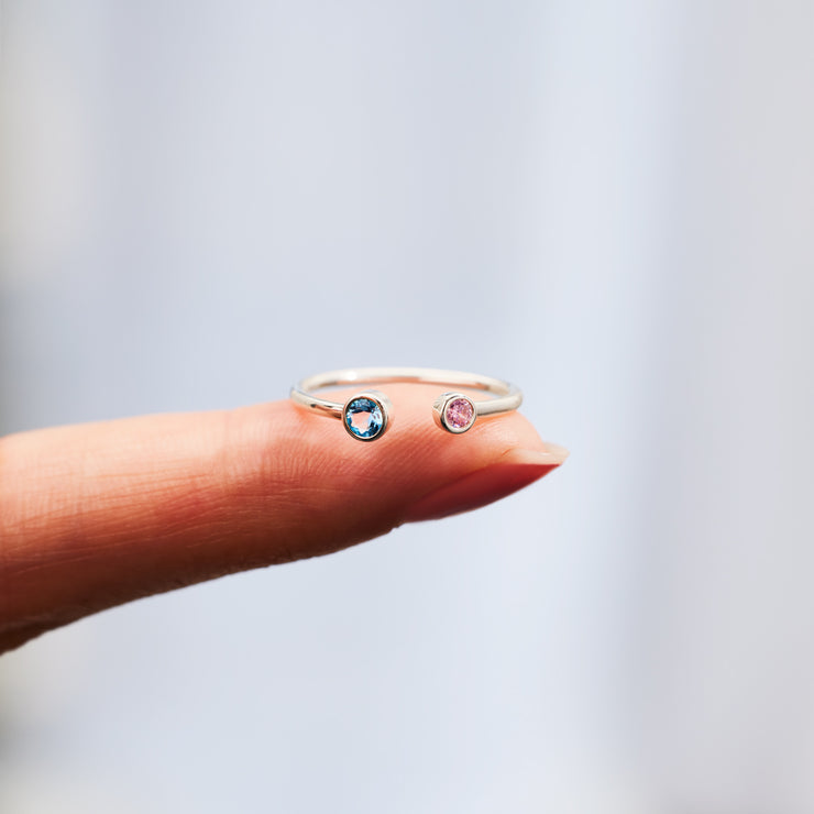1-5 Birthstones Open Ring Band