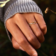 2 Stone Birthstone Infinity Ring