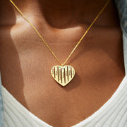 1-7 Names & Birthstones Heart Pendant Necklace
