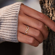 2 Stone Birthstone Infinity Ring