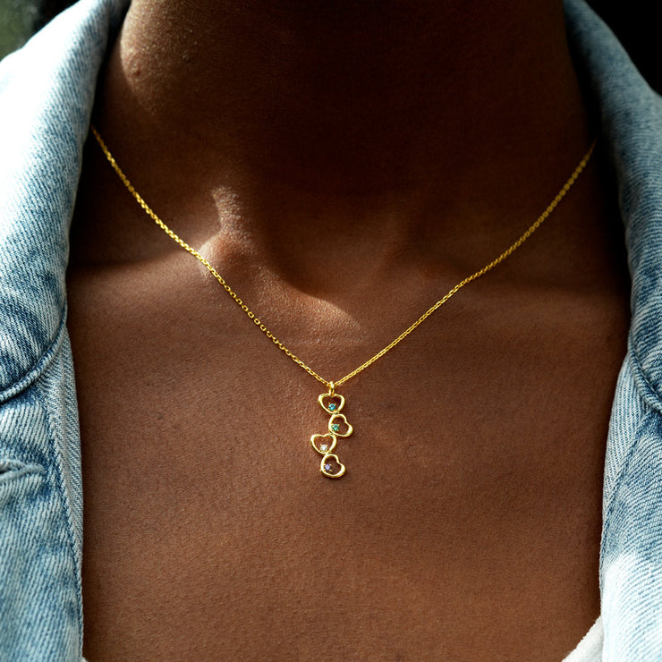 1-8 Birthstones Heartstring Necklace
