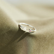 Initial&Birthstone Open Ring