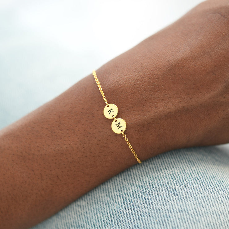 Initials Disc Bracelet