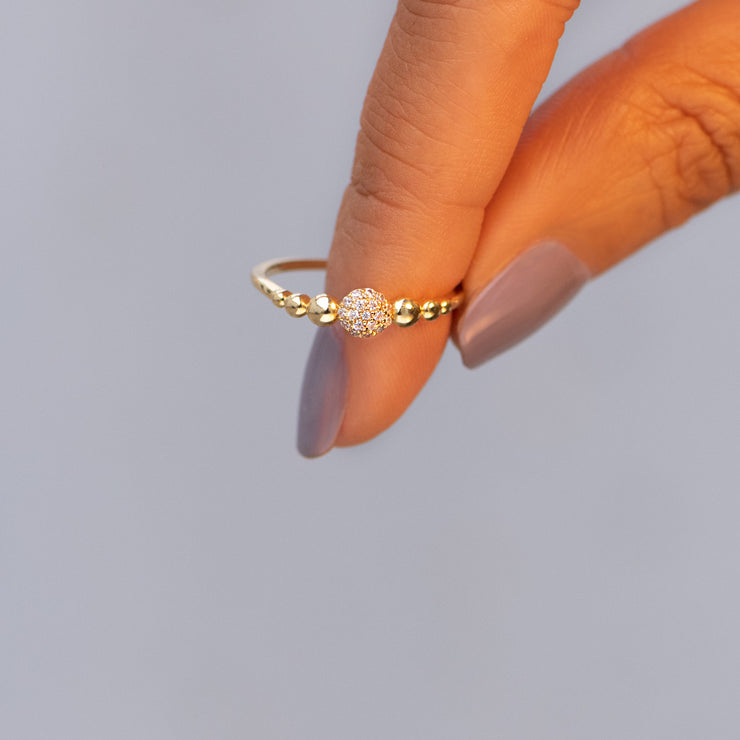 String Together Beautiful Moments Pave Sphere Ring