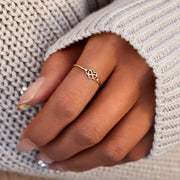 Mother And Daughter Infinity Heart Ring