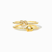 Mom I Love You Double Row Knot Ring