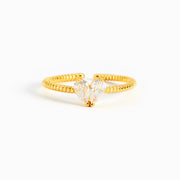 Pear Stone Heart Ring