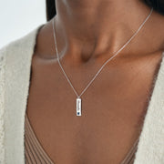 Bar Name Necklace With Birthstone