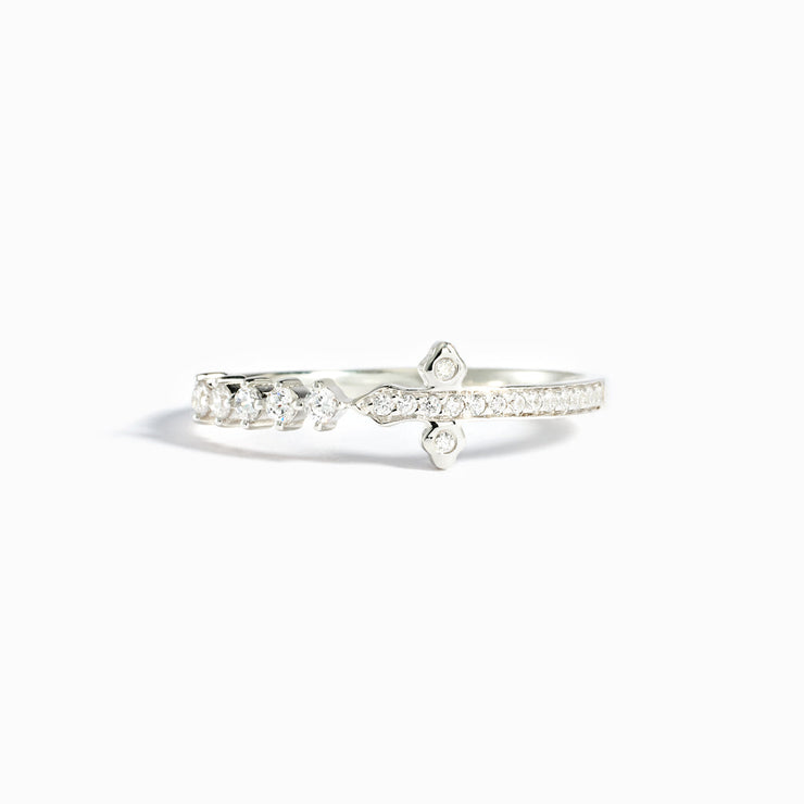 Pavé Sideways Cross Ring