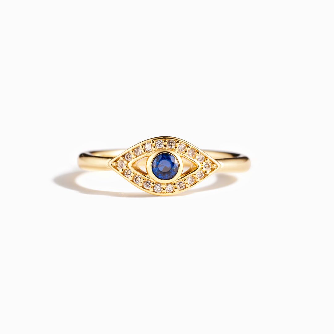 Shop Sydney Evan 14k Gold & Pave Diamond Extra-Large Evil Eye Ring