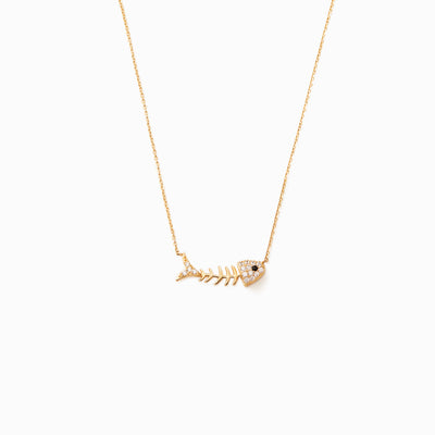 Fishbone Necklace - Fishing Partners For Life