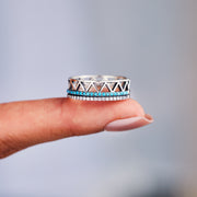 Alternating Triangle Turquoise Band Ring