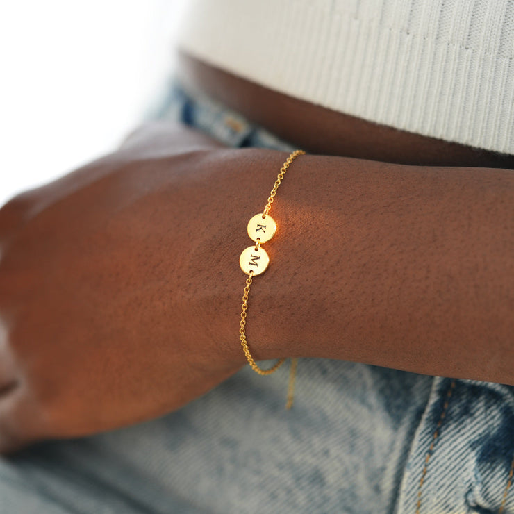 Initials Disc Bracelet