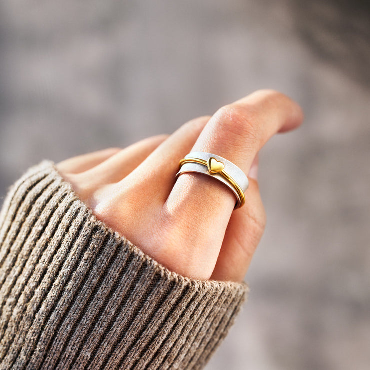 Self-Love Wide Band Heart Ring