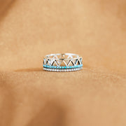 Alternating Triangle Turquoise Band Ring