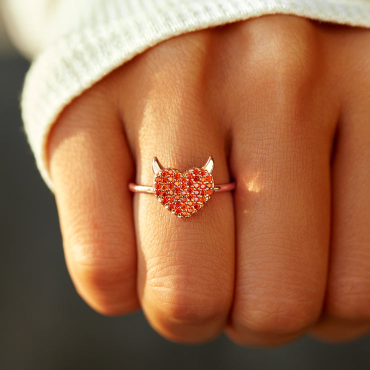 She Is Clever As A Devil Heart Ring
