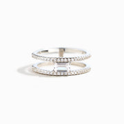 Square Cut Pave Double Band Ring