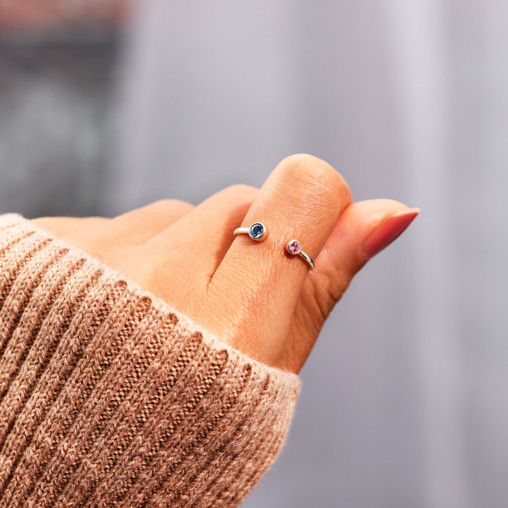 1-5 Birthstones Open Ring Band