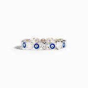 Heart&Evil Eye Ring Band