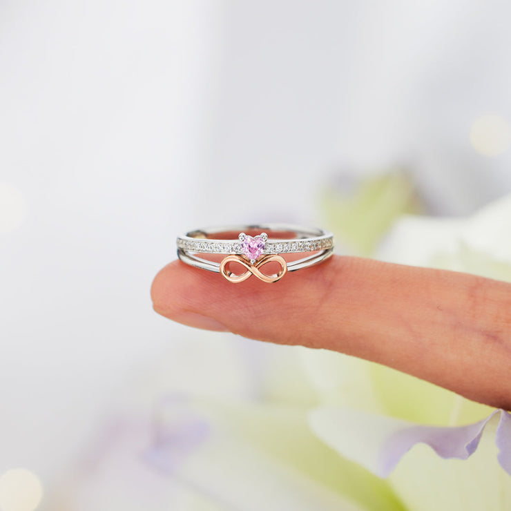Blessing From The Start Heart Infinity Sign Ring