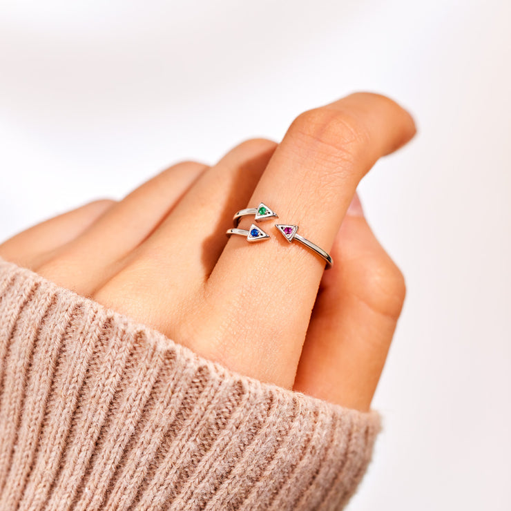 Birthstone Triangle Ring