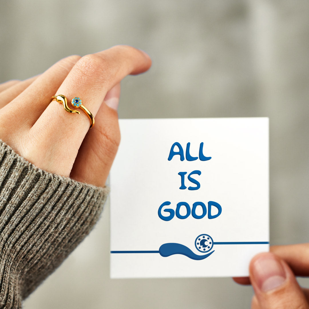 Storyjewellery Evil Eye Ring Italian Horn Ring In Sterling Silver